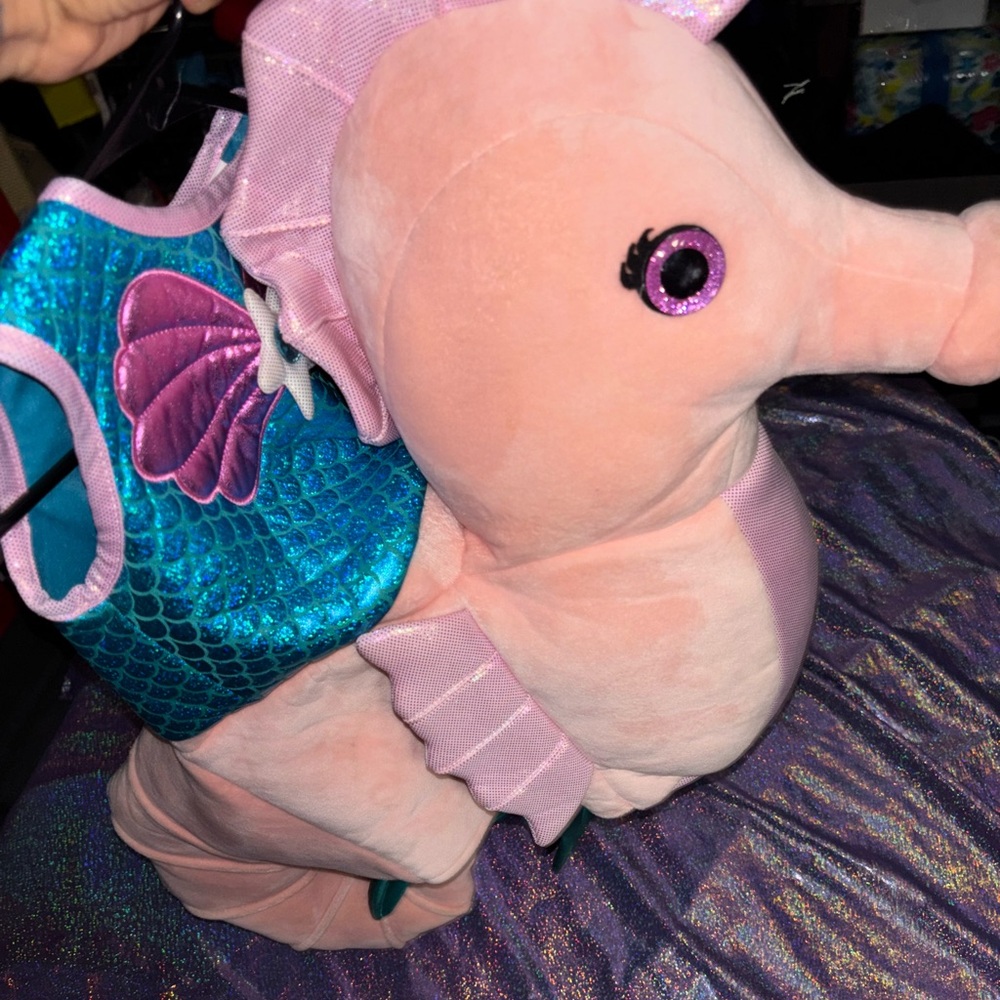 Mermaid Riding Seahorse Plush Costume - Picture 4 of 12